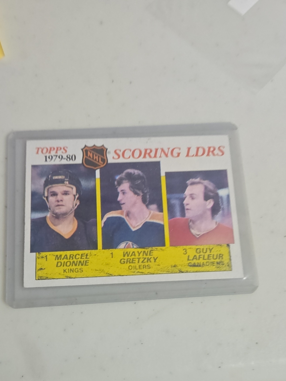 1980-81 Topps Scoring Leaders #163 Wayne Gretzky Marcel Dionne Guy Lafleur NM
